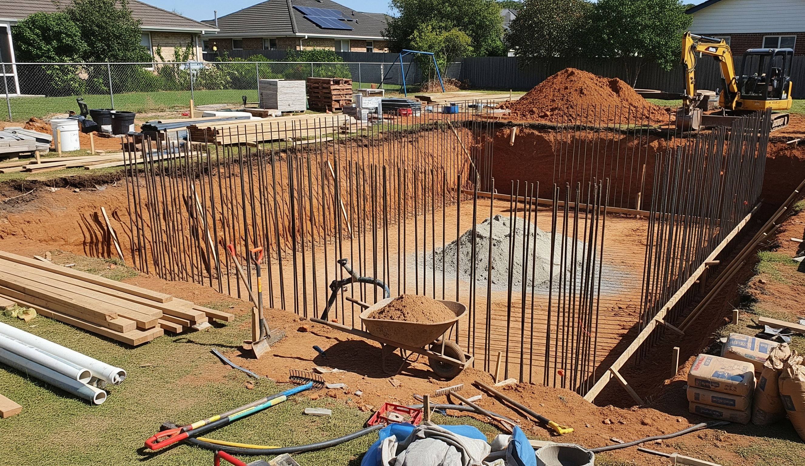 Construcción de alberca después